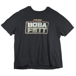 Star Wars Sz XL Graphic Tee Black The Book‎ Of Boba Fett 100% Cotton Nerdy Space